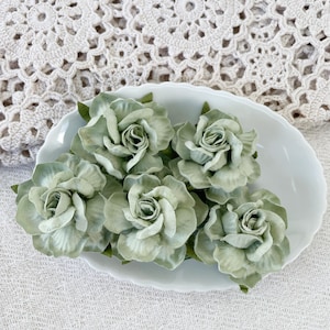 Sage Green Mulberry Paper Flowers: DIY Craft Embellishments