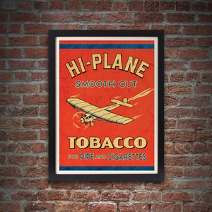 Tobacco Art Print, Giclee, 17 x 22, Vintage, Hi-Plane Tobacco image 1