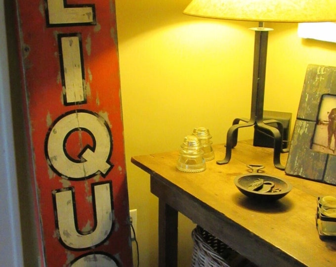 Liquor Sign, Vintage Hand-Painted