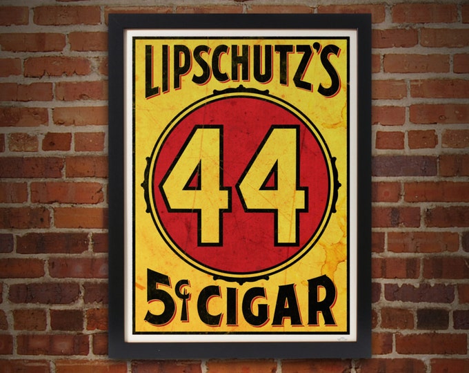 Cigar Art Print, Giclee, 17 x 22, Vintage, Lipschutz's Cigar