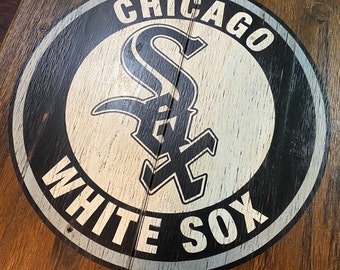 Rustic Dartboard Cabinet with Custom Hand-Painted Professional Team Logo Graphics