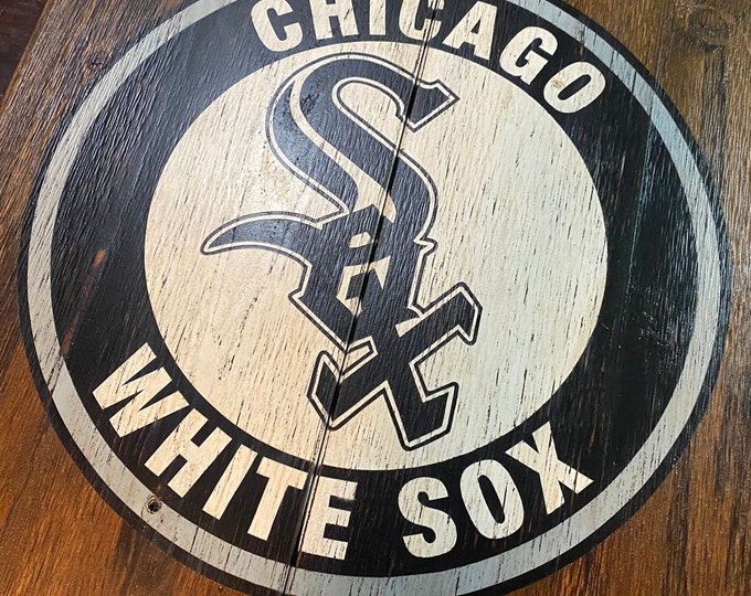 Rustic Dartboard Cabinet with Custom Hand-Painted Professional Team Logo Graphics