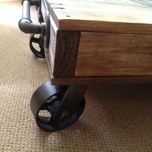 Industrial Railroad Coffee Table Cart, Norfolk & Western image 2