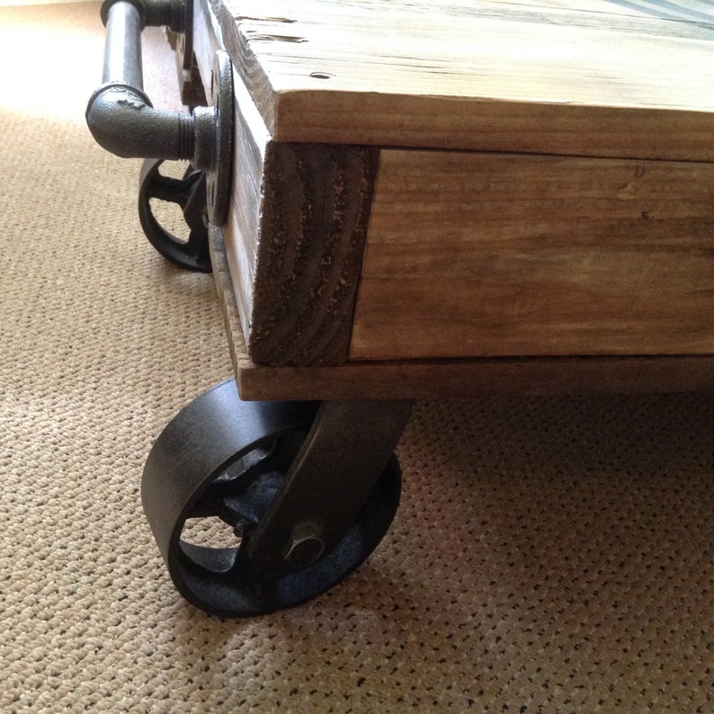 Industrial Railroad Coffee Table Cart, Norfolk & Western image 2