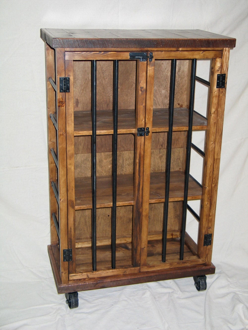 Liquor Cabinet Rustic Iron And Wood