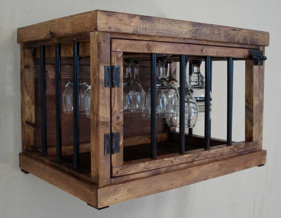 Rustic Wine Glass Cabinet Etsy