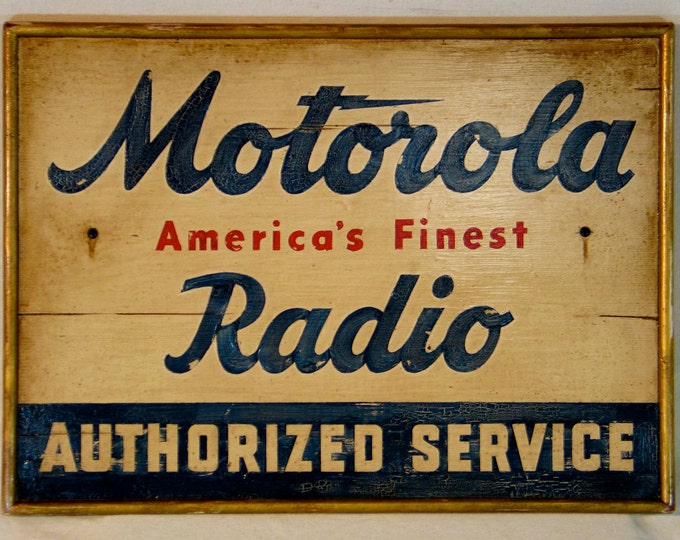 Vintage Radio Sign, Hand-Painted