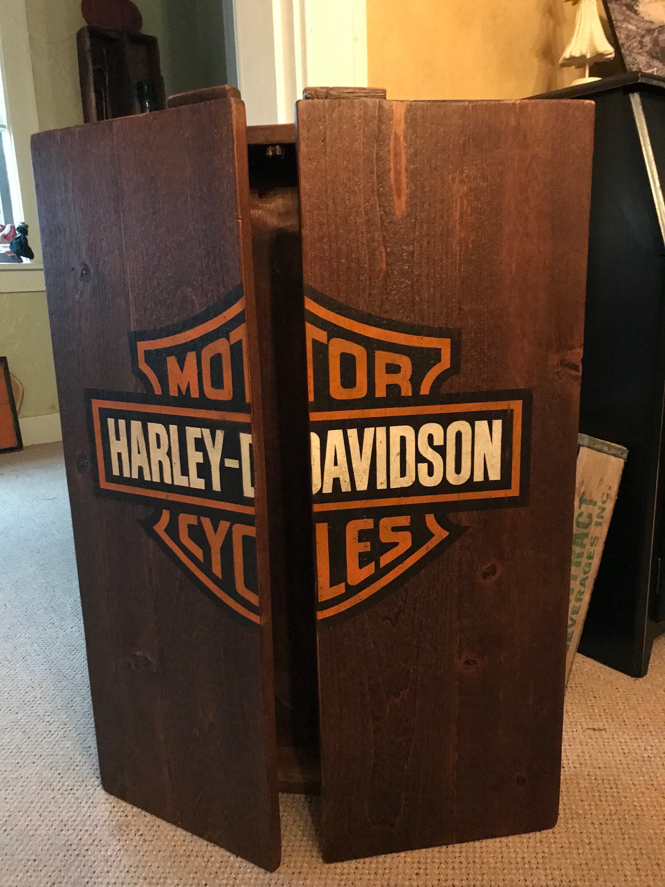 Rustic Dartboard with HarleyDavidson Logo Etsy