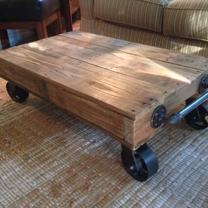 Industrial Railroad Coffee Table Cart, Norfolk & Western image 6