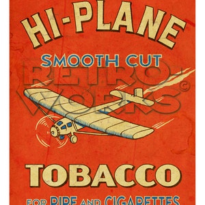 Tobacco Art Print, Giclee, 17 x 22, Vintage, Hi-Plane Tobacco image 2