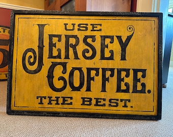 Vintage Jersey Coffee Sign