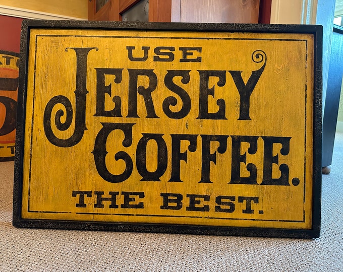 Vintage Jersey Coffee Sign