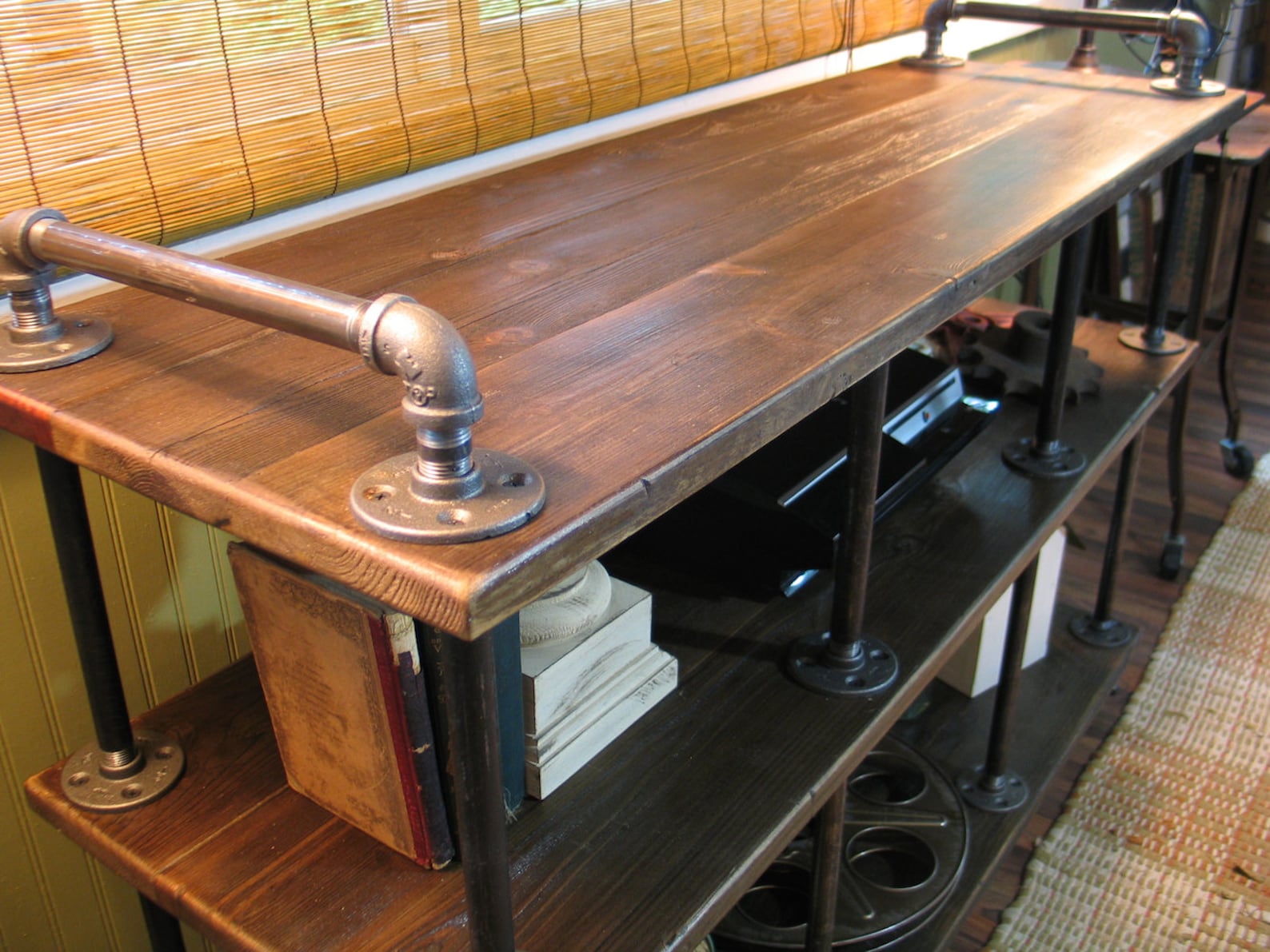 Industrial TV Stand, Iron and Wood, for 40 to 46 Tvs Etsy