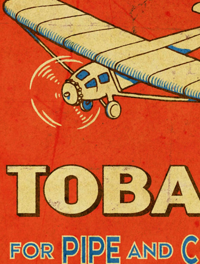 Tobacco Art Print, Giclee, 17 x 22, Vintage, Hi-Plane Tobacco image 3