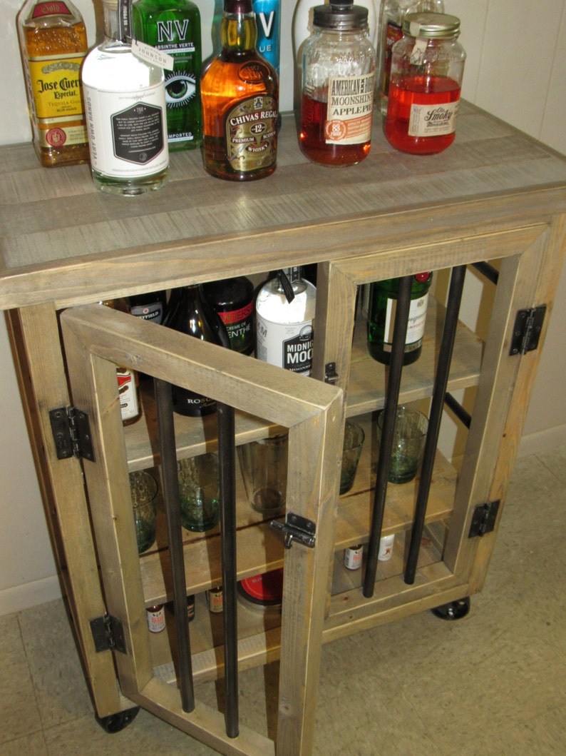 Liquor Rustic Iron and Wood with Natural Distressed Etsy