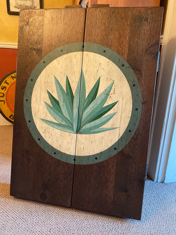 Rustic Dartboard Cabinet With Custom Hand-painted Graphics - Etsy