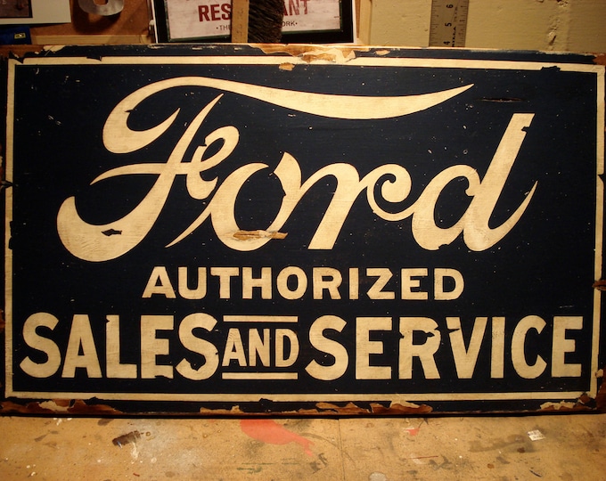 Auto Service Sign, Vintage, Hand-Painted Sign