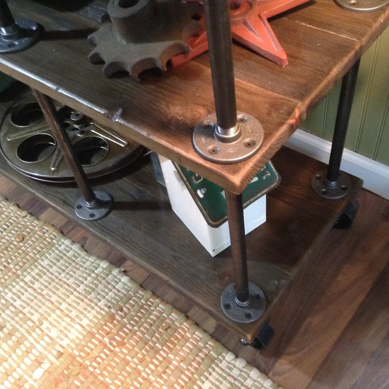 Industrial TV Stand Iron and Wood for 40 to 46 Etsy