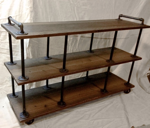 Industrial TV Stand Iron and Wood for 46 to 52 Etsy