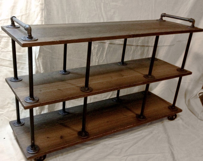 Industrial TV Stand, Iron and Wood, for 46" to 52" TVs