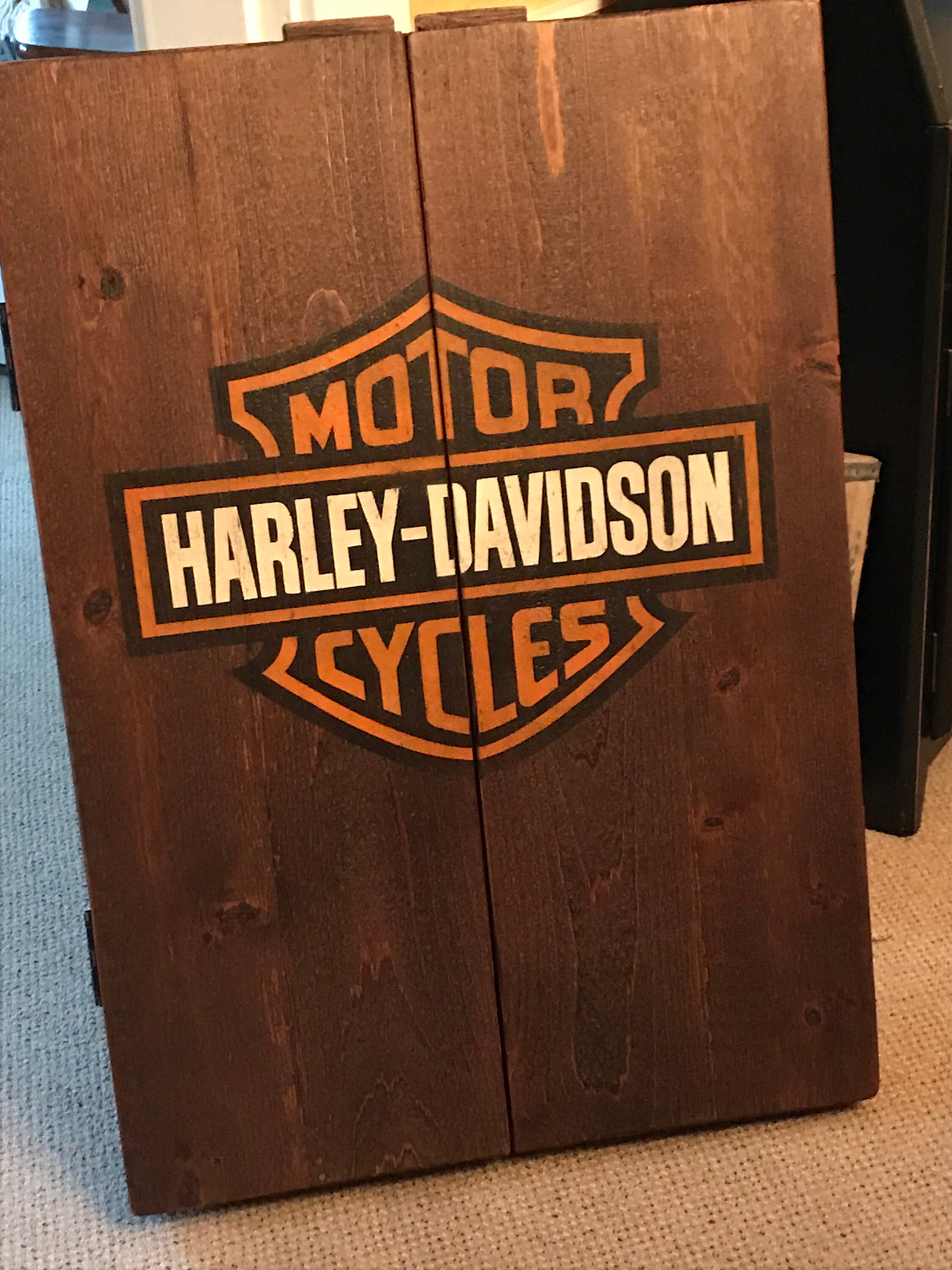 Rustic Dartboard with HarleyDavidson Logo Etsy