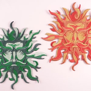Embroidered Green Man/Sun God Motif/Applique/Patch - Pagan Wiccan Goth Celtic