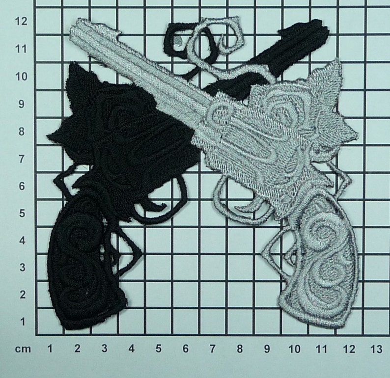 Embroidered Crossed Guns/pistols Motif / Patch / Badge / Etsy Australia