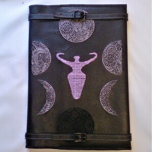 Ricamato Dea Luna fasi Journal/diario/libro delle ombre strega pagana Wicca
