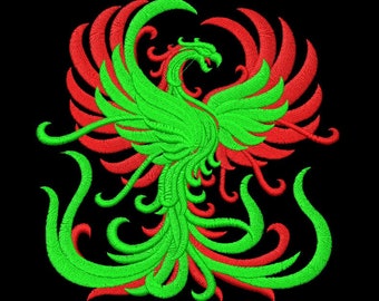 XL Rising Phoenix 2 Colour Motif / Patch / Badge / Applique - Lots of Colour Choices