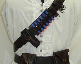 Bandolier / Utility Belt System for Steampunk Adventurers Faux Leather