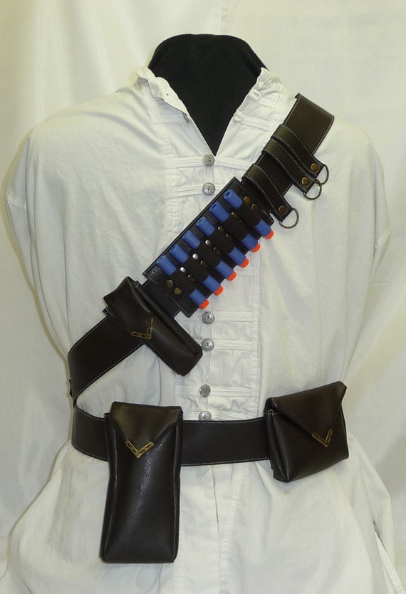 Bandolier / Utility Belt System for Steampunk Adventurers Faux Leather 