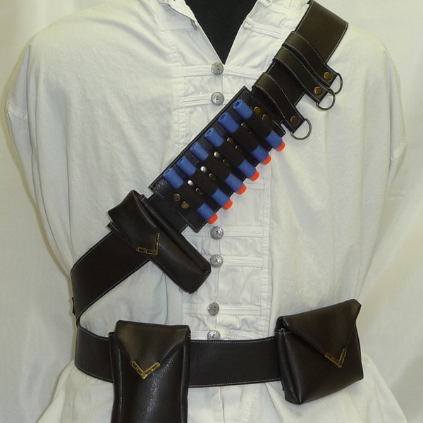 Bandolier / Utility Belt System for Steampunk Adventurers Faux Leather