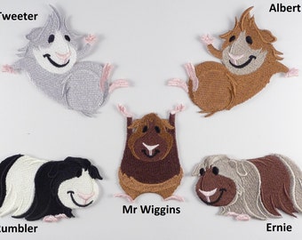 Cute Guinea Pig / Cavy Embroidered Characters Motif / Patch / Badge / Applique