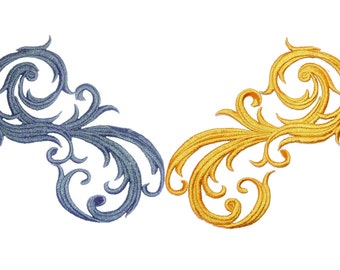 Embroidered Swirls & Flourishes Gothic / Baroque / Art Nouveau Motifs Appliques SW10