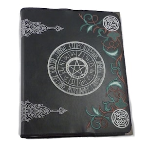 Wheel Of The Year Faux Leather Covered Ring Binder / File - Book of Shadows/Journal - optional 2 hole paper punch