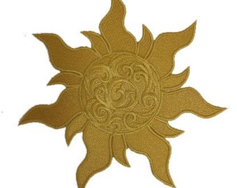 Heraldic Style Dawn Sun Embroidered Motif / Applique - Larp/Knight/Empire