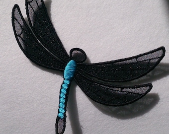 Embroidered Dragonfly Motif / Patch / Badge / Applique - 3 sizes