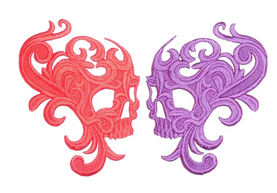 Embroidered Skull Motif // Patch // Badge // Applique- Lots Of Colours inc BLACK :