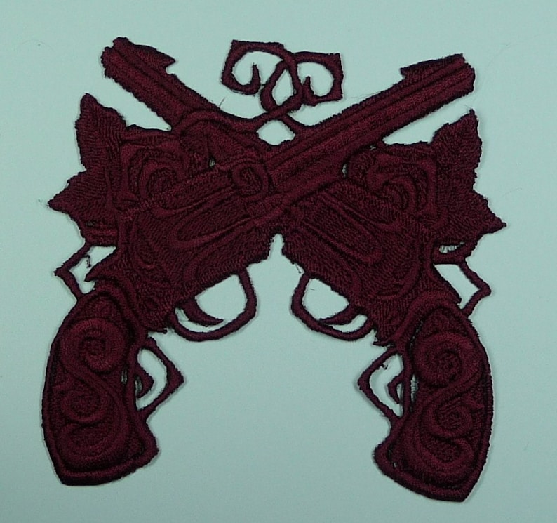 Embroidered Crossed Guns/pistols Motif / Patch / Badge / Etsy Australia