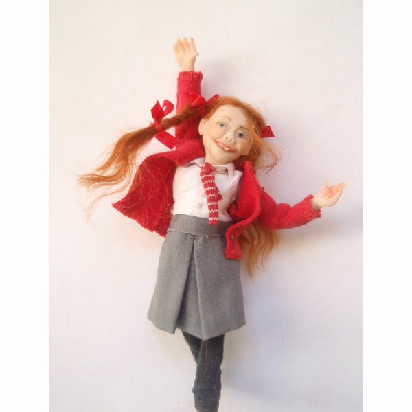 12th scale Little School Girl poseable ooak doll house miniature doll