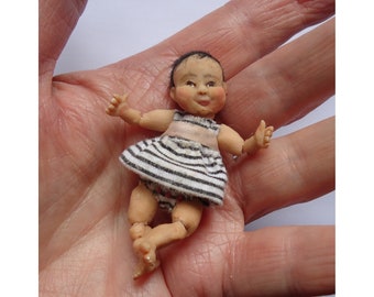 12th scale Baby Girl poseable ooak doll house miniature doll