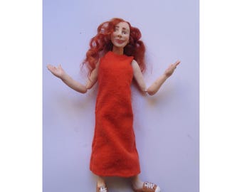 1:12 scale Younger Woman poseable ooak doll house miniature doll