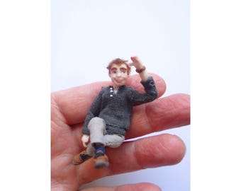 1:24  Younger Man a handmade  poseable ooak doll house miniature doll