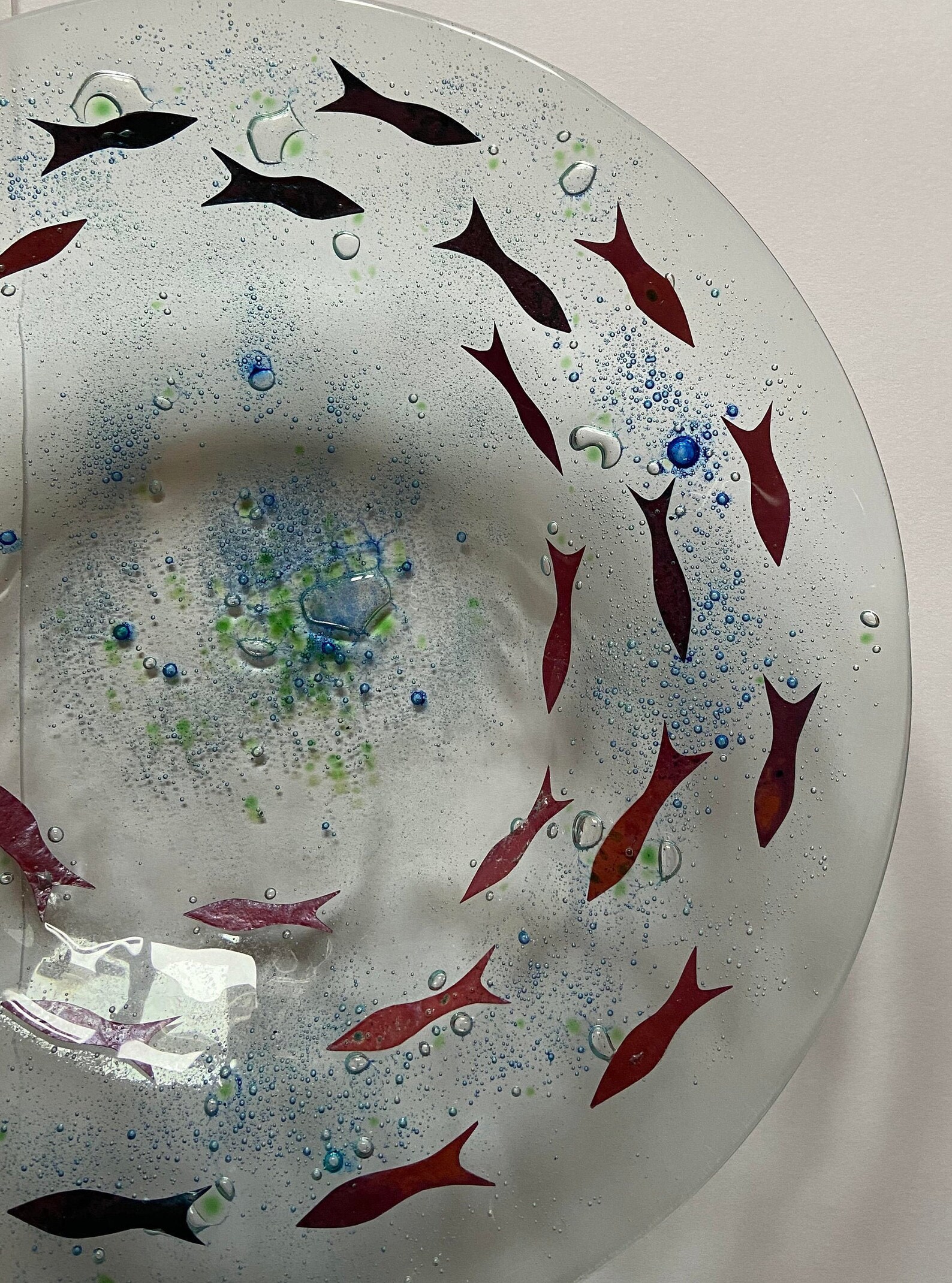 Recycled Fused Glass Fish Bowl Etsy UK