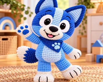 Häkelanleitung für eine blaue Katze (Amigurumi) – PDF | Gehäkelte Katzen-Plüschkatze | Häkelanleitung für Anfänger | Blaue Katze (Amigurumi)