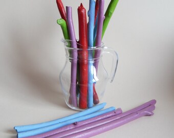 Colourful Painted Sticks - Wooden Sticks - Painted Driftwood - Wooden Branches - Set of 14