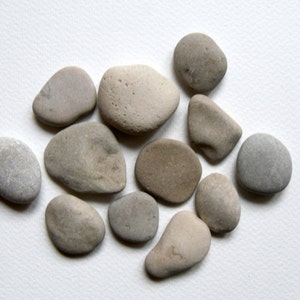 Baltic Sea Stones - Natural Sea Stones - Natural Supplies - Natural Beach Stones - Sea Pebbles - Grey Sea Pebbles - Set of 12 Stones