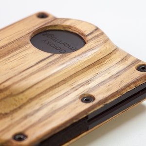 Monedero para tarjetas Samsung SmartTag2 Slim de madera de zebrano