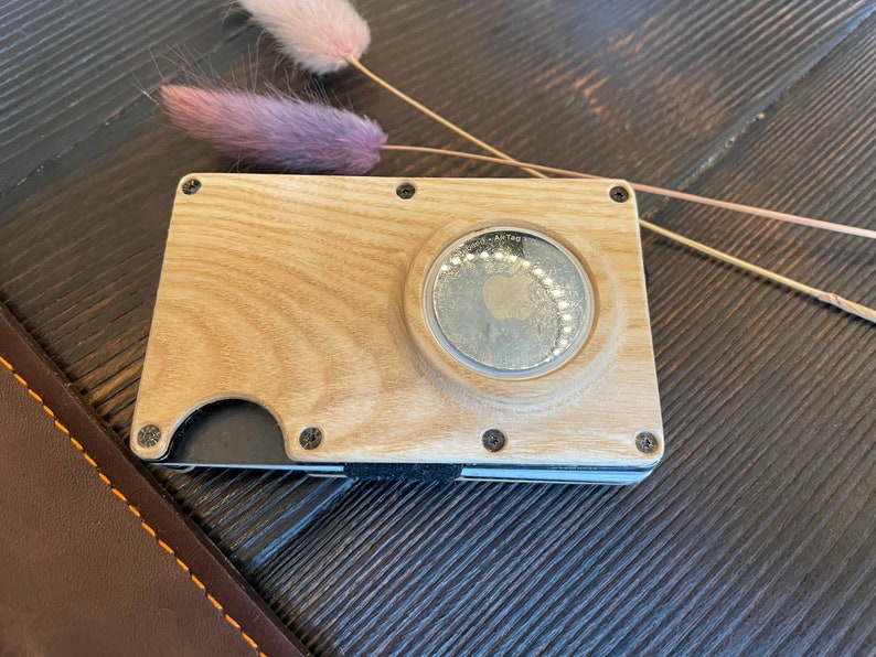 Ridge Wallet Airtag WOODEN Mount Plate Apple Wood Visible Etsy Australia