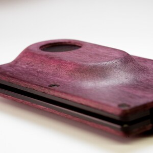 Slim Samsung SmartTag2 card wallet PurpleHeart wood image 5